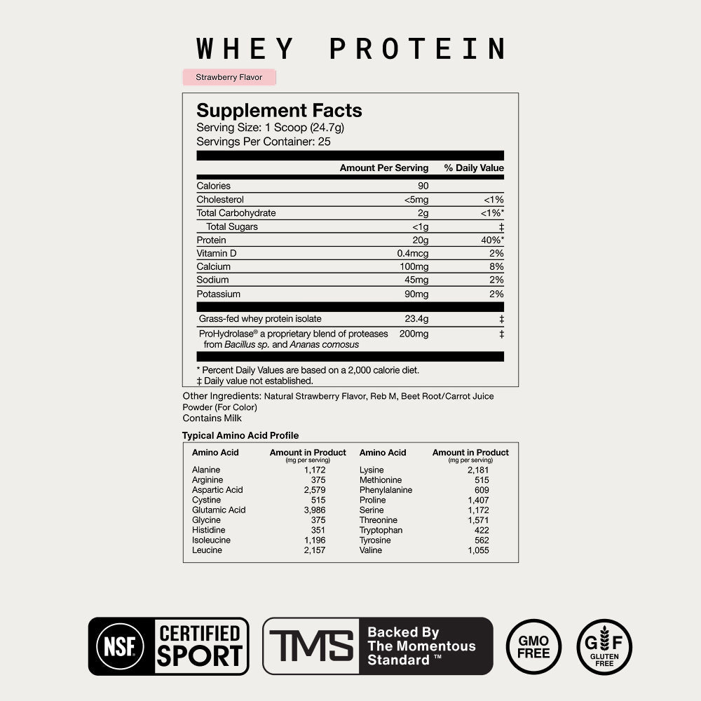 Momentous Grass-Fed Whey Protein Isolate Powder