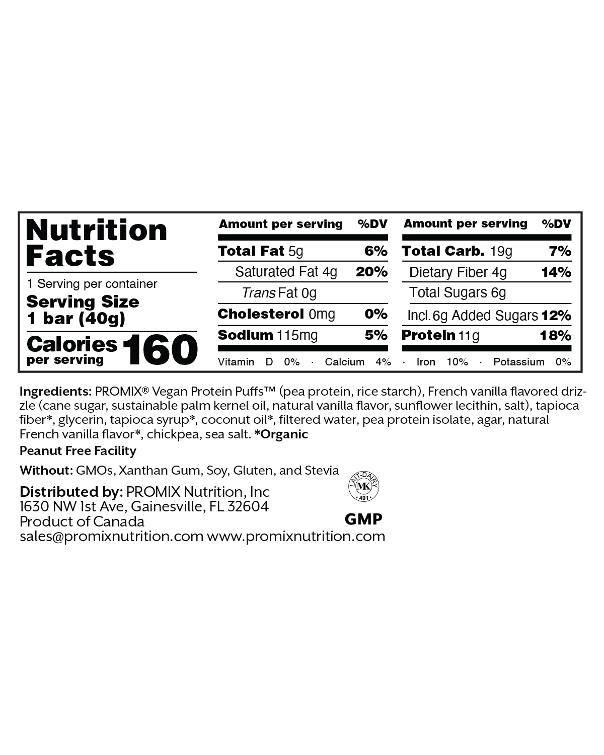 Promix Vanilla Plant Protein Puff Bars