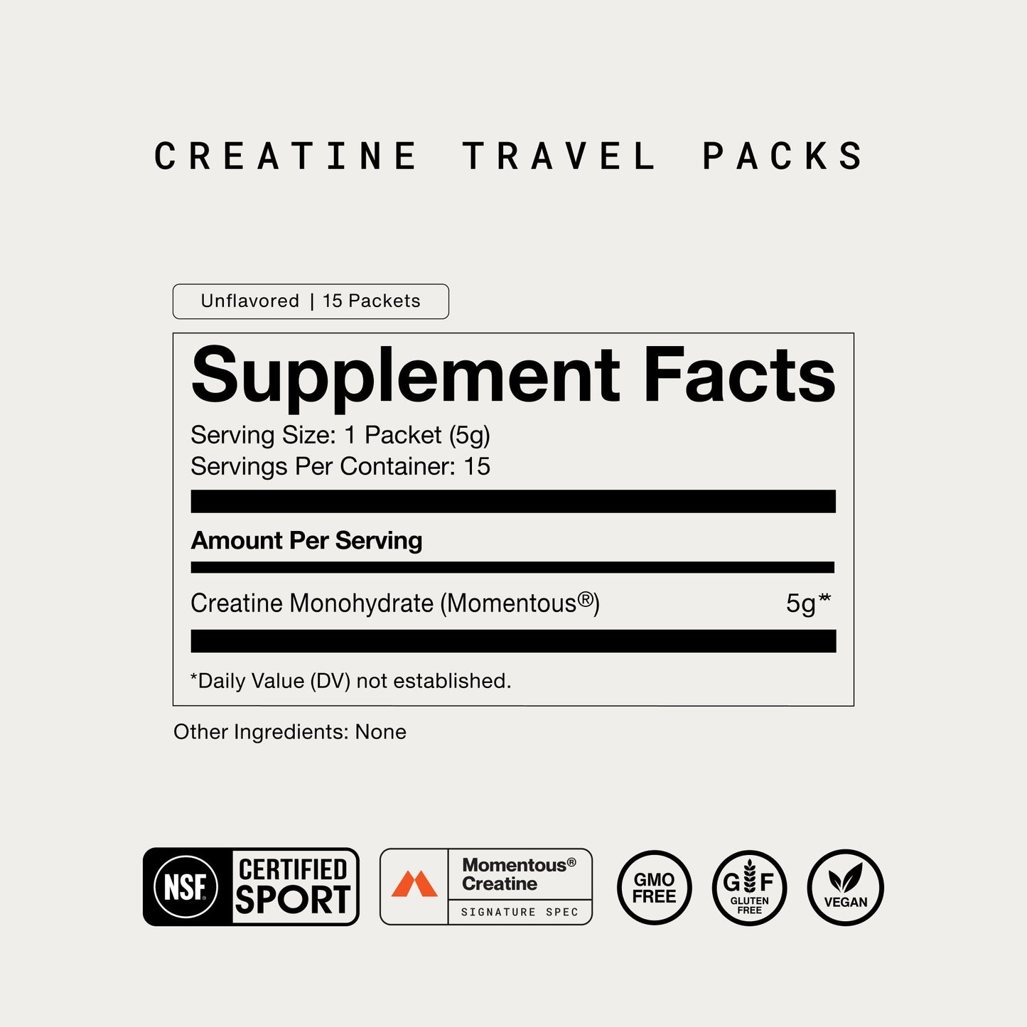 Momentous Creatine 15-Travel Packs