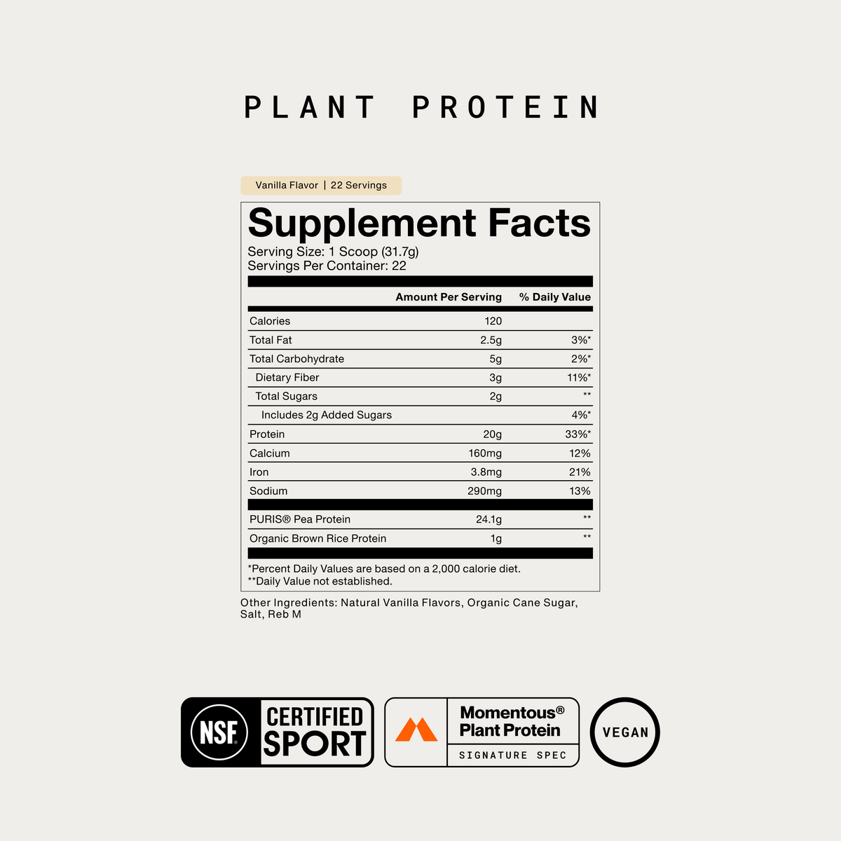 Momentous 100% Plant Protein Powder