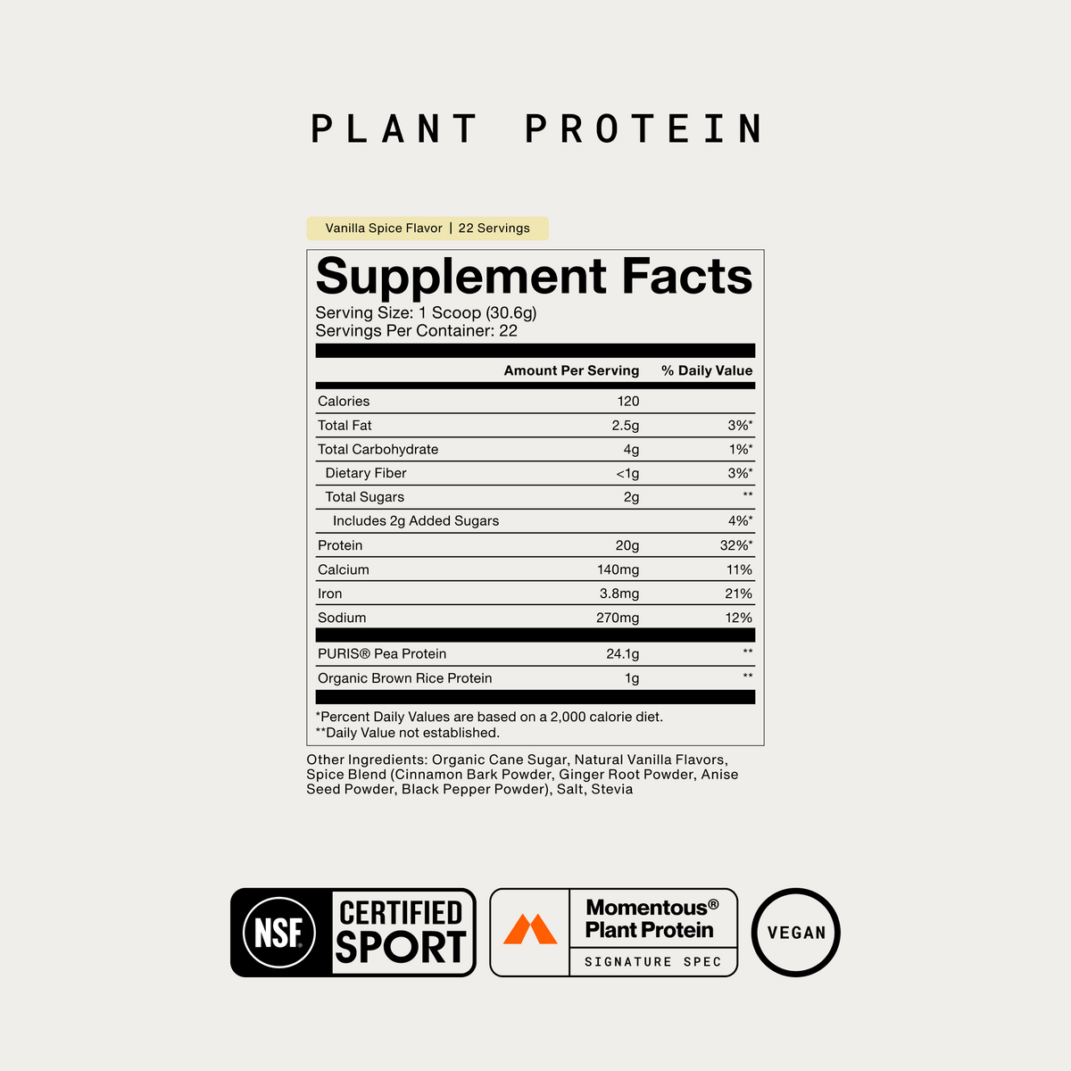 Momentous 100% Plant Protein Powder