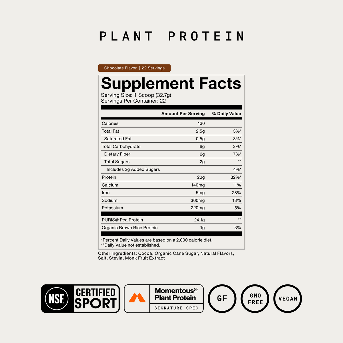 Momentous 100% Plant Protein Powder
