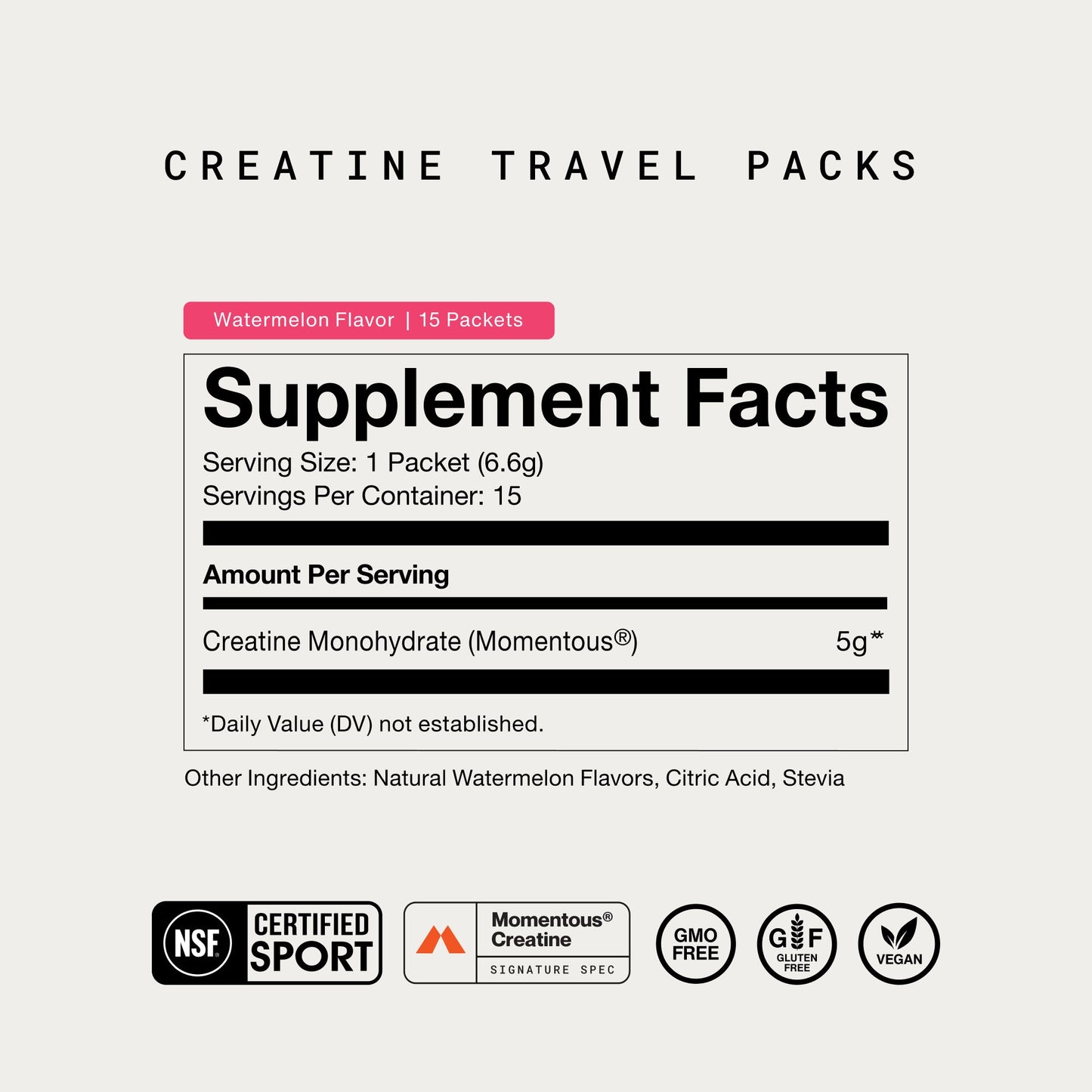 Momentous Creatine 15-Travel Packs