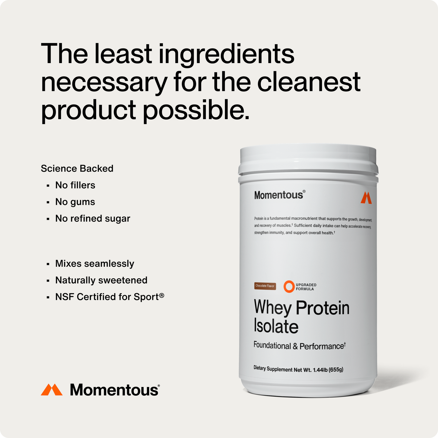 Momentous Grass-Fed Whey Protein Isolate Powder