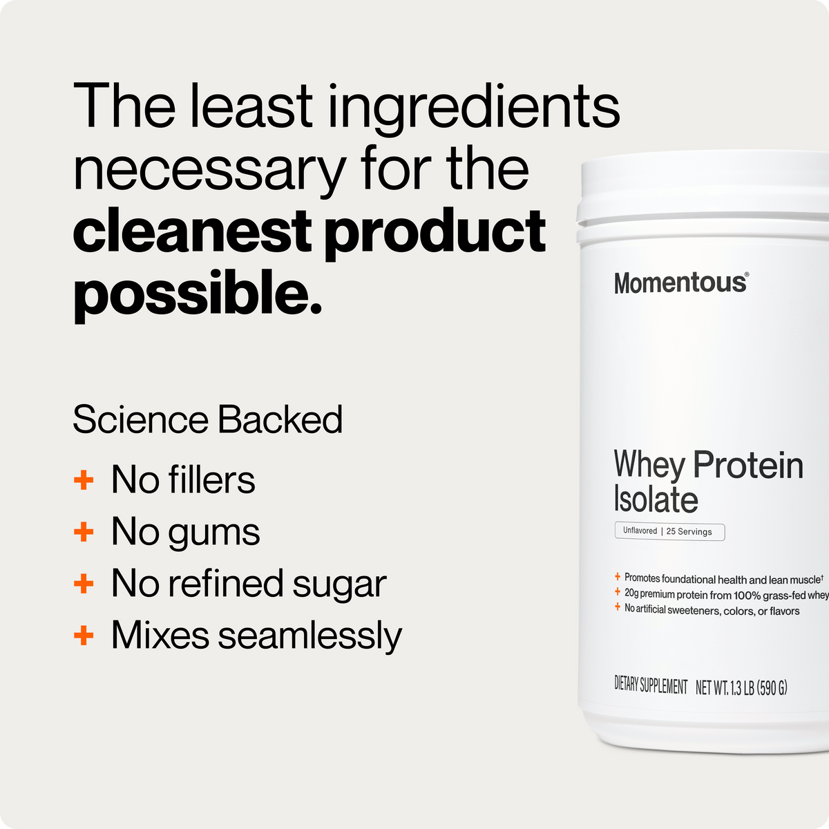 Momentous Grass-Fed Whey Protein Isolate Powder