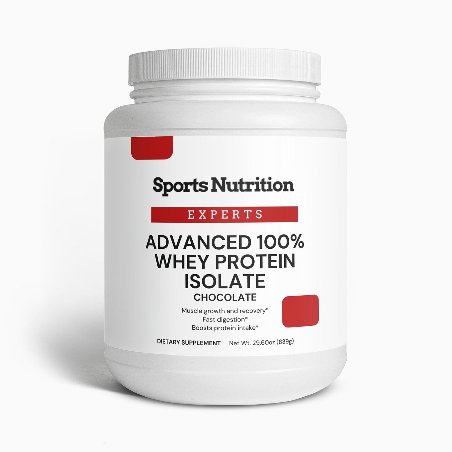 Advanced 100% Whey Protein Isolate (Chocolate) - Sports Nutrition Experts