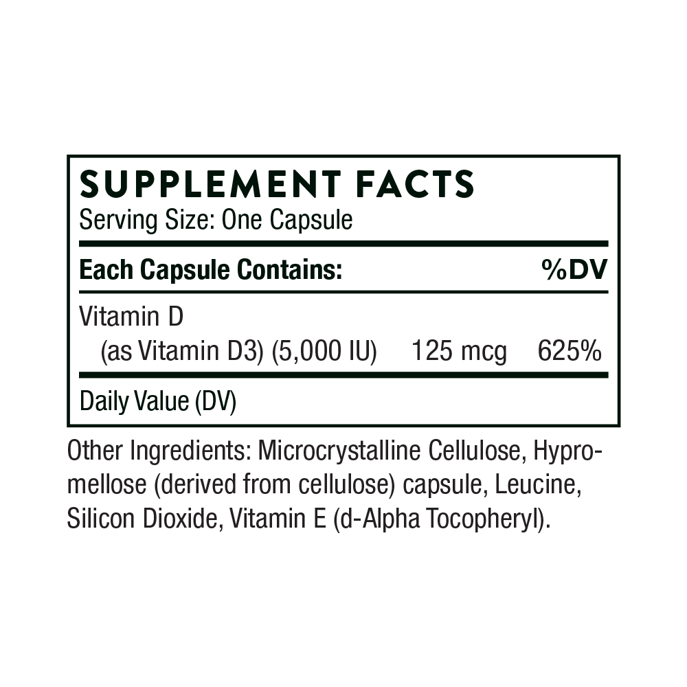 Thorne Vitamin D-5,000 - NSF Certified for Sport - Sports Nutrition Experts