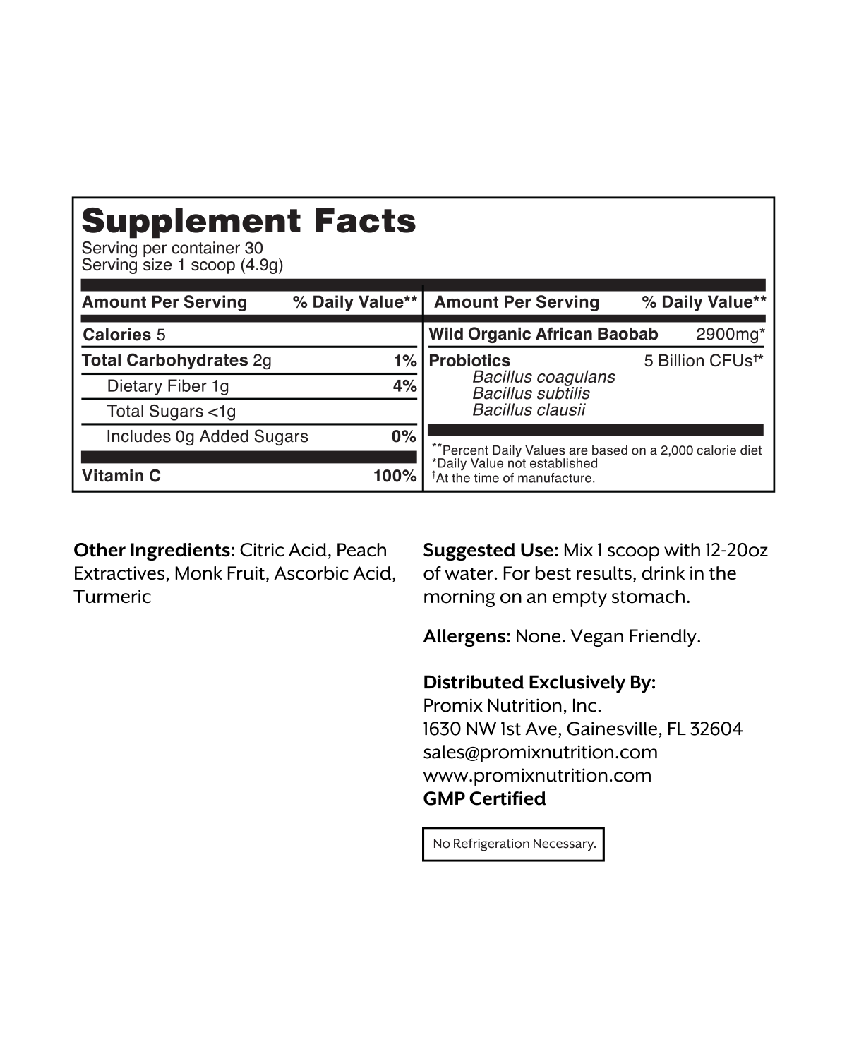 Promix White Peach Debloat: Prebiotic + Probiotic