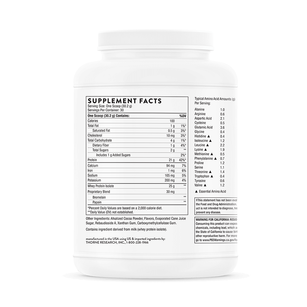 Thorne Whey Protein Isolate - Sports Nutrition Experts